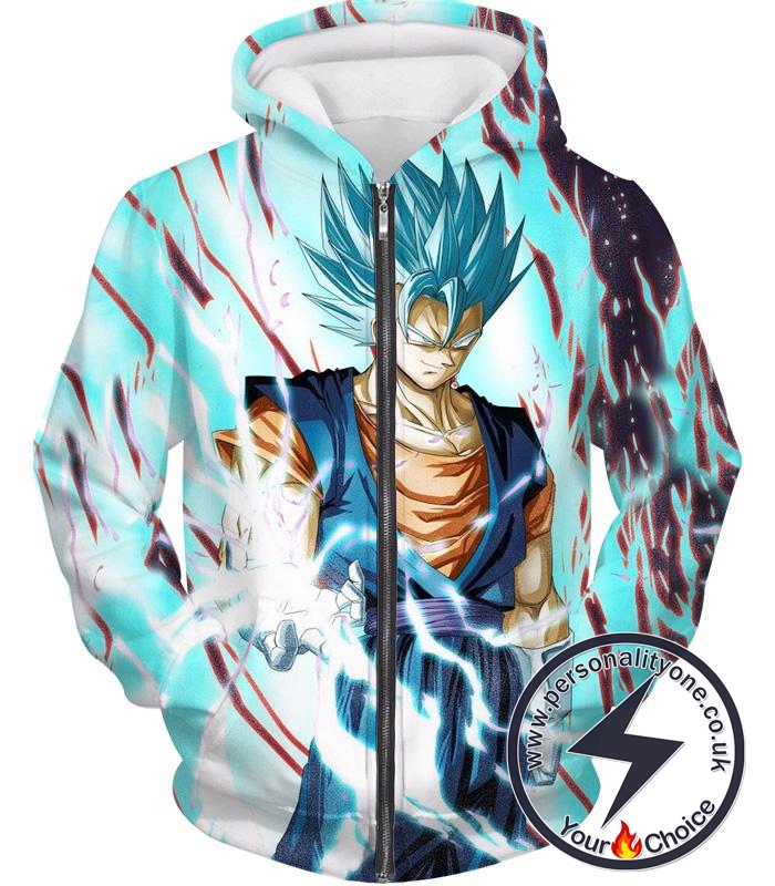 Dragon Ball Z Zip Up Hoodie - Super Saiyan Blue Vegito Vegetto